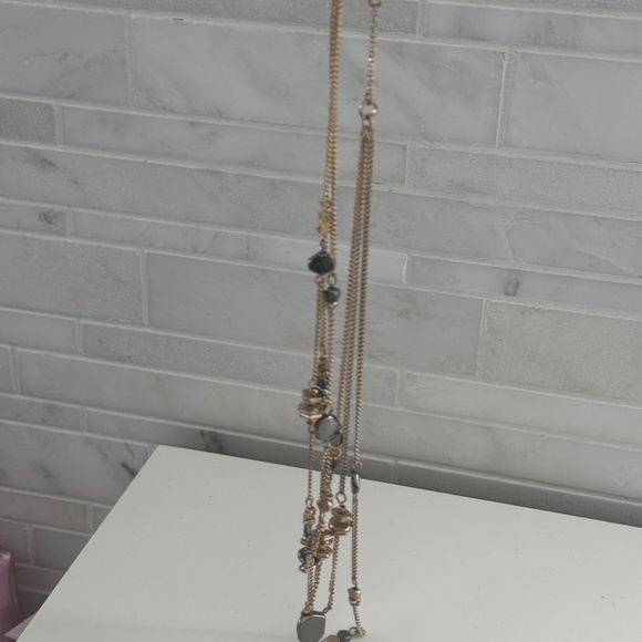 Hematite Stone & golden Tone  BeadTriple-Layer Necklace Kenneth Cole New York - Picture 6 of 12